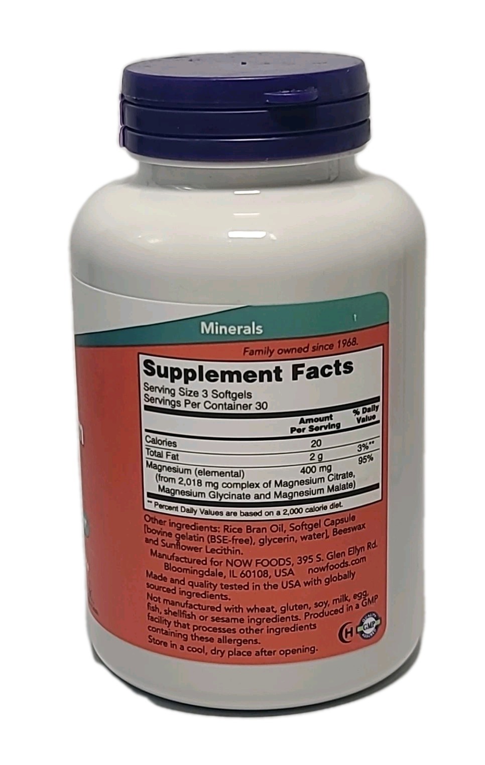 NOW FOODS Magnesium Citrate • 90 Softgels • EXP : 04/2028 NON-GMO
