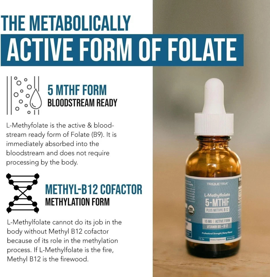 L-Methylfolate 5-MTHF Additional Methyl B12 15 MG Active Formula B9