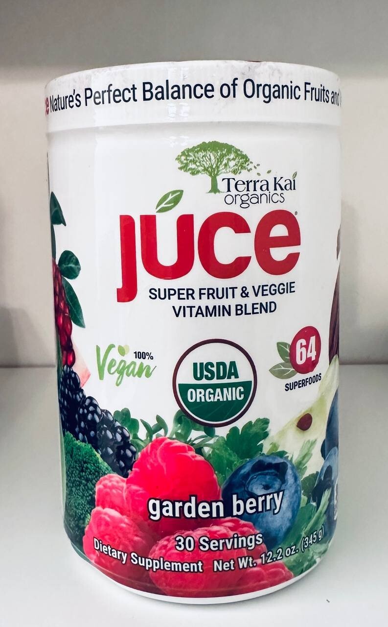 Terra Kai JUCE ORGANIC Super Fruit & Veggie Vitamin Blend (Garden Berry) 12.2oz