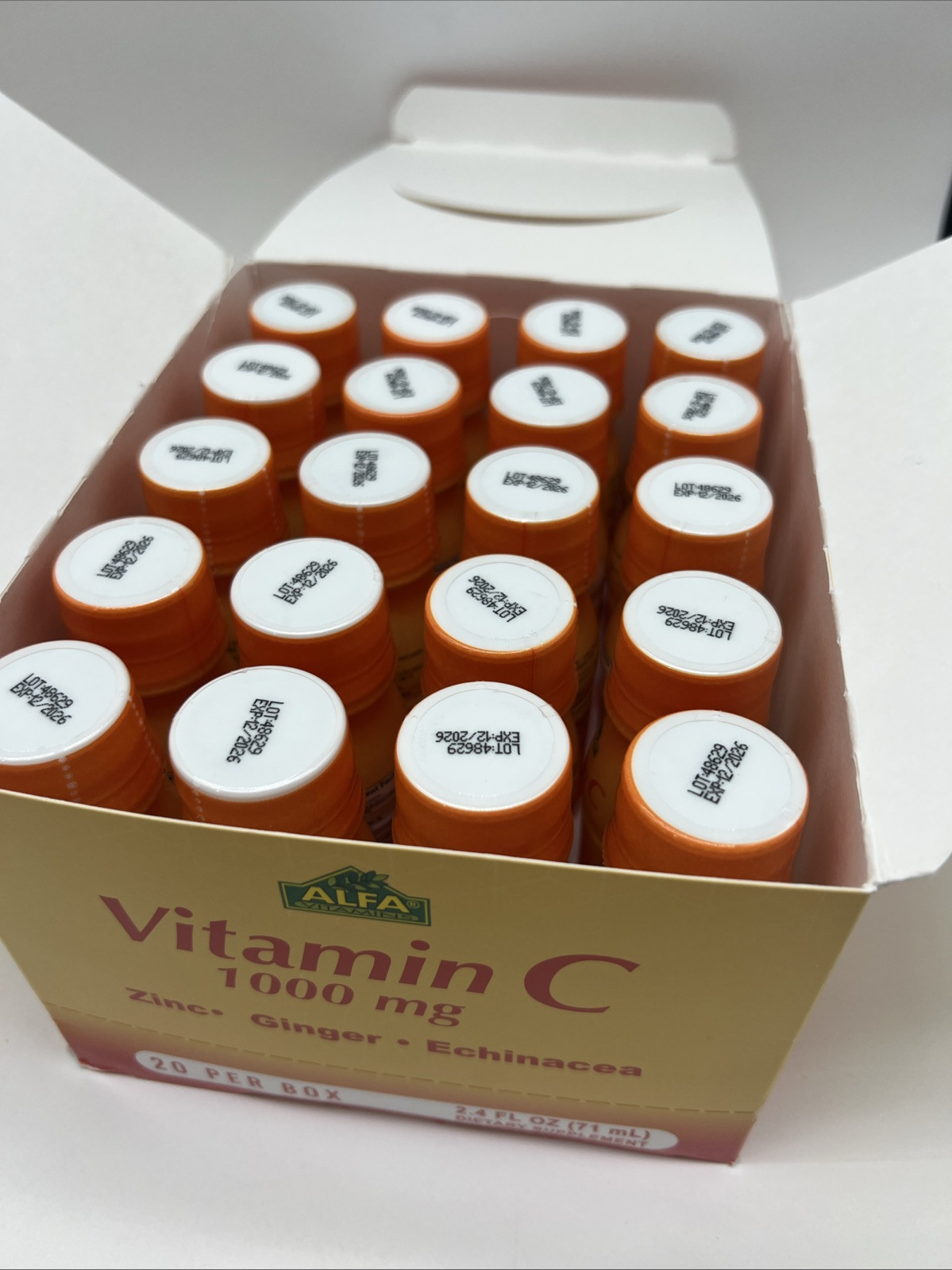 Alpha Vitamin C 1,000mg Shot 2.4 FL each – 20 Pack New Exp 12/2026