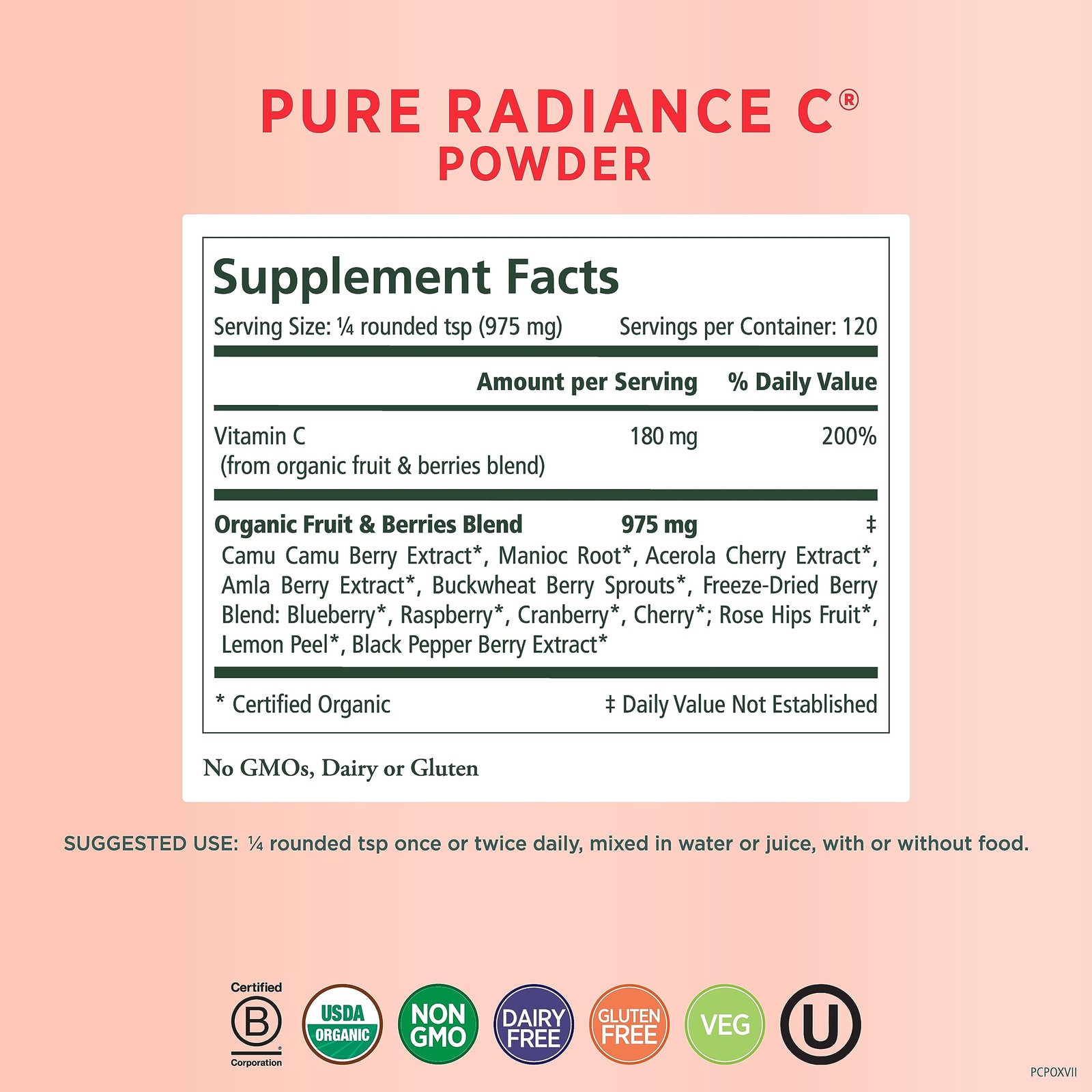 Pure Radiance C | Organic Vitamin C Powder | 100% Natural, Whole Food, Non-GM…