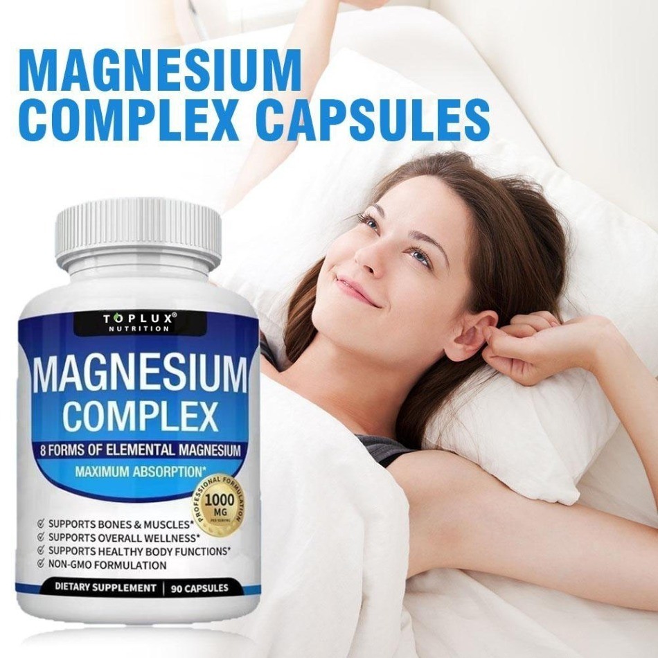 Toplux Nutrition Magnesium Complex 1000mg 8 Elemental Magnesium – 1/2/3 Bottles