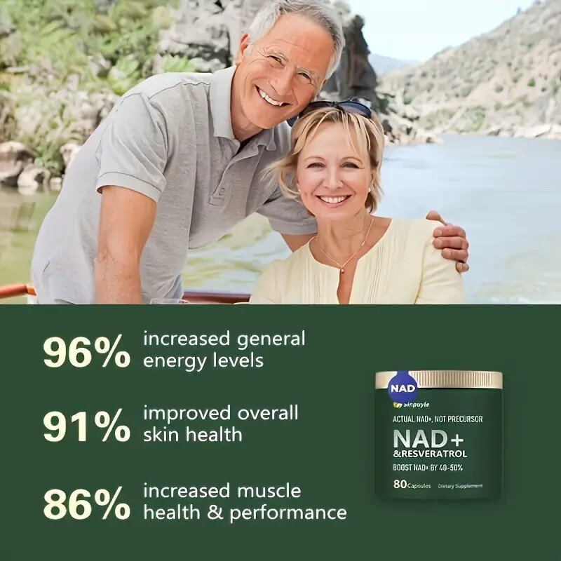 NAD+ Supplement for Skin Aging Support, Energy, and Focus – 80 Count-New In Box
