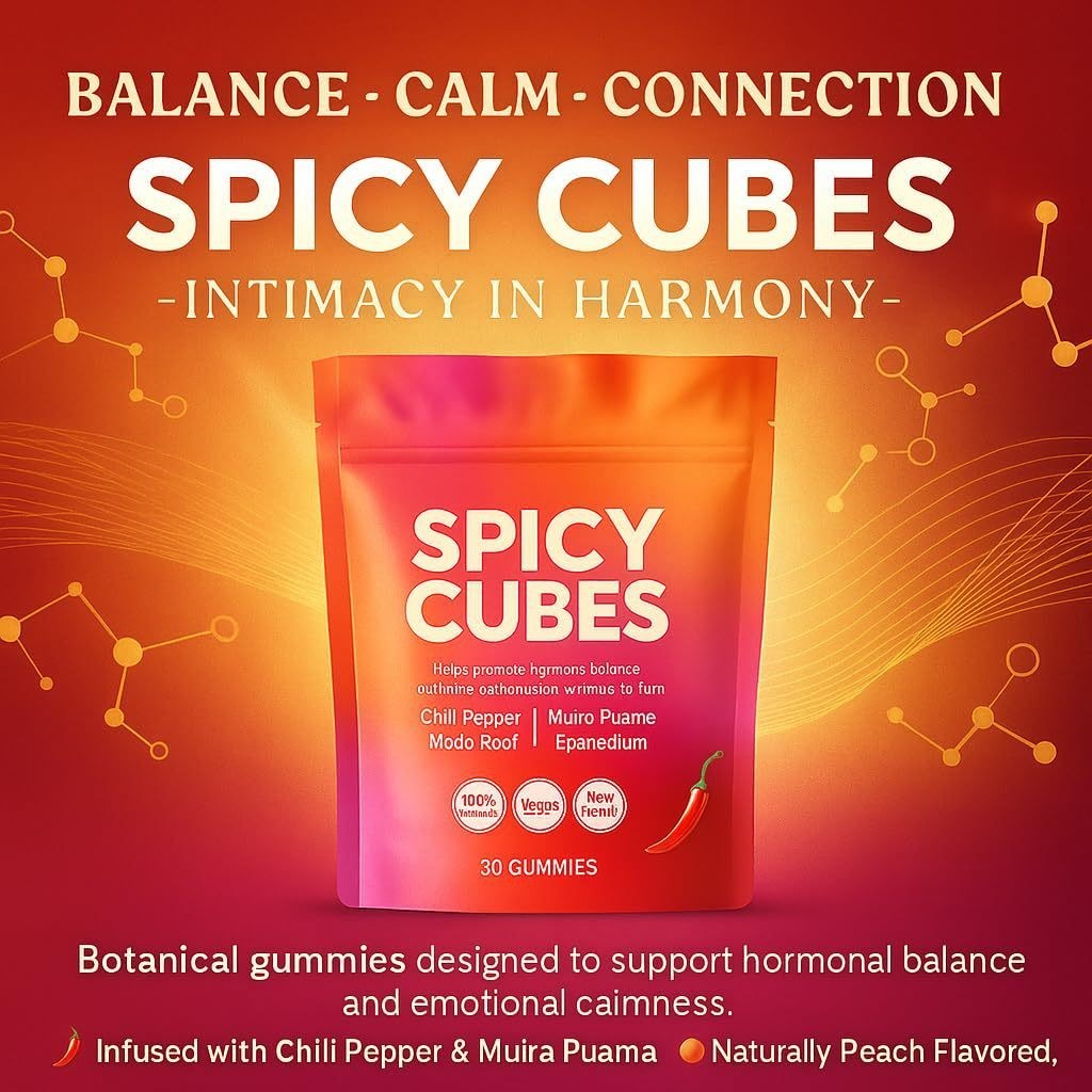 1/2/3 Pcs Spicy Cubes Hot Peach Gummies with Chili, Maca Root Vegan 30 Count