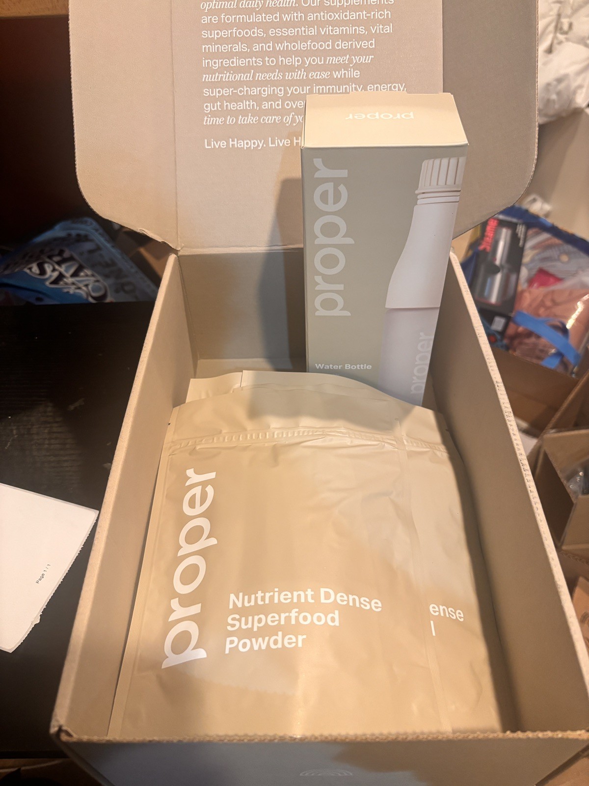 proper ultimate on the go bundle Spray bottle + 5 bags of superfood power
