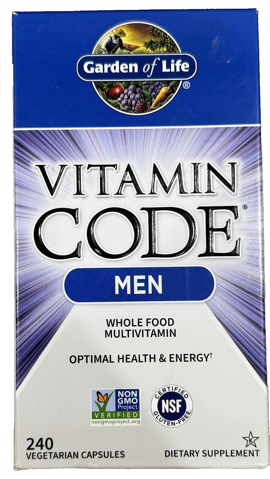 Garden Of Life Vitamin Code Men 240 Veg Caps Multivitamin EXP06/2026+ NEW SHIP