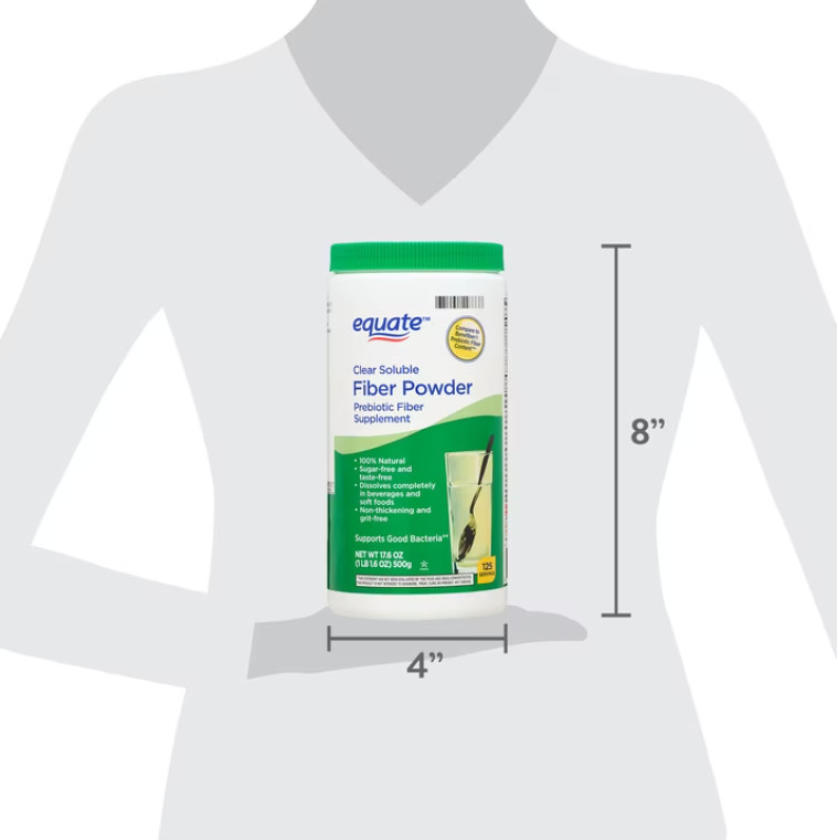 4 Pack Equate Sugar Free Fiber Supplement Powder, 17.6 oz Pk