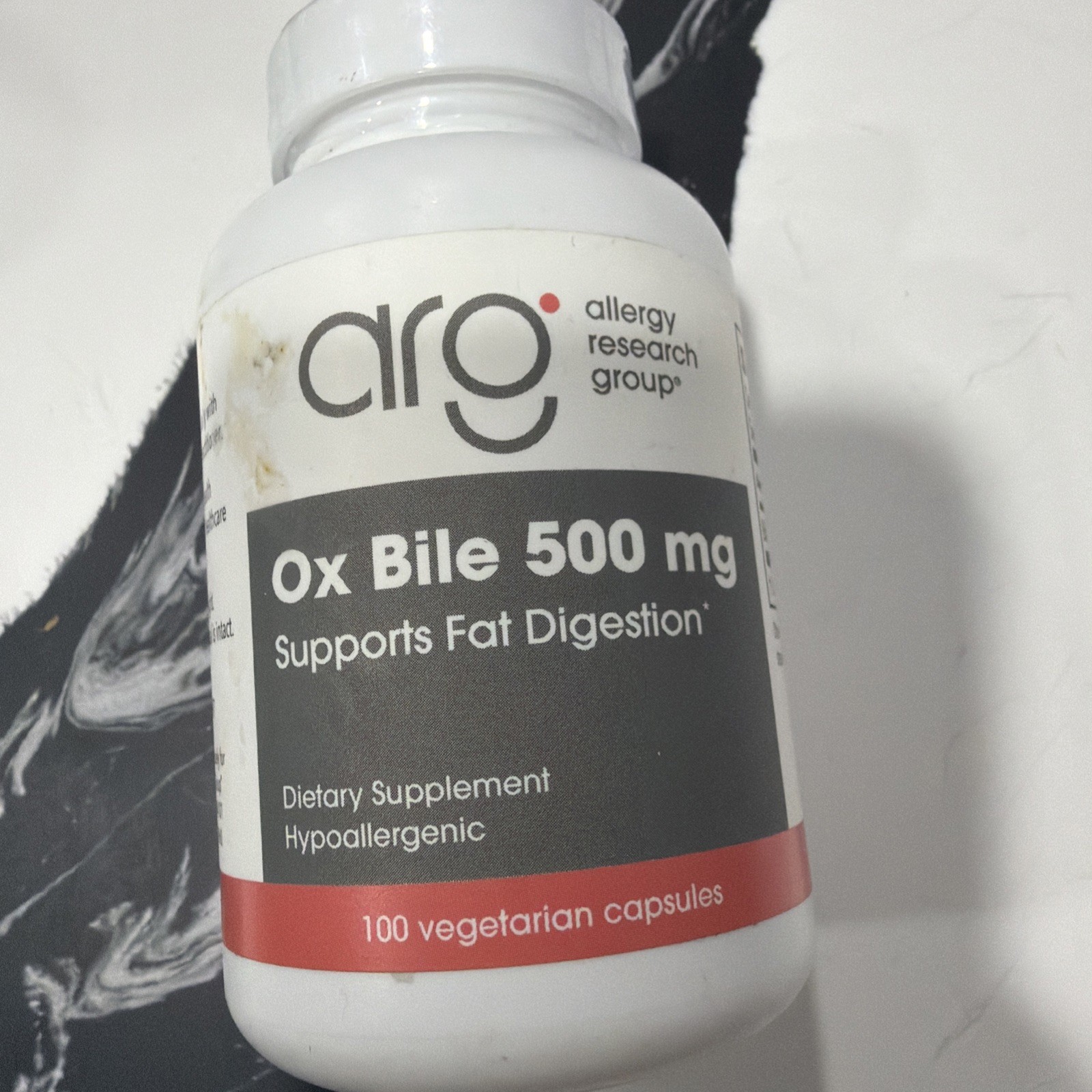 Allergy Research Group Ox Bile 500 mg 100 capsules Exp 11/28