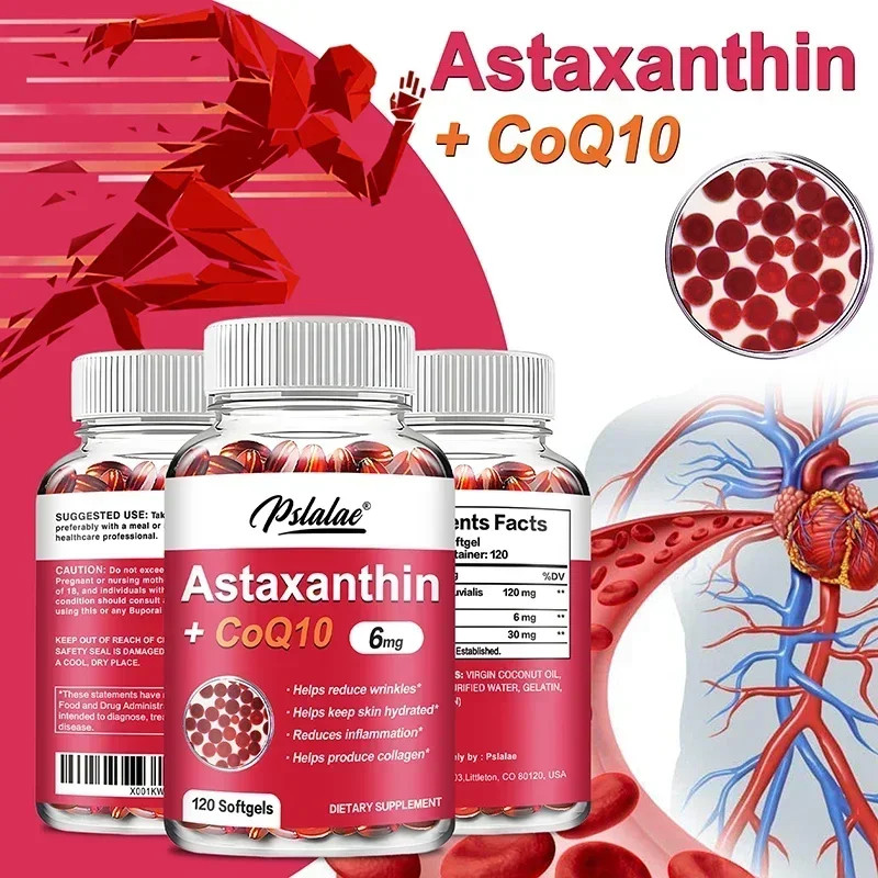 Astaxanthin + CoQ10 120pcs – Antioxidant, Promotes Blood Vessels & Heart Health