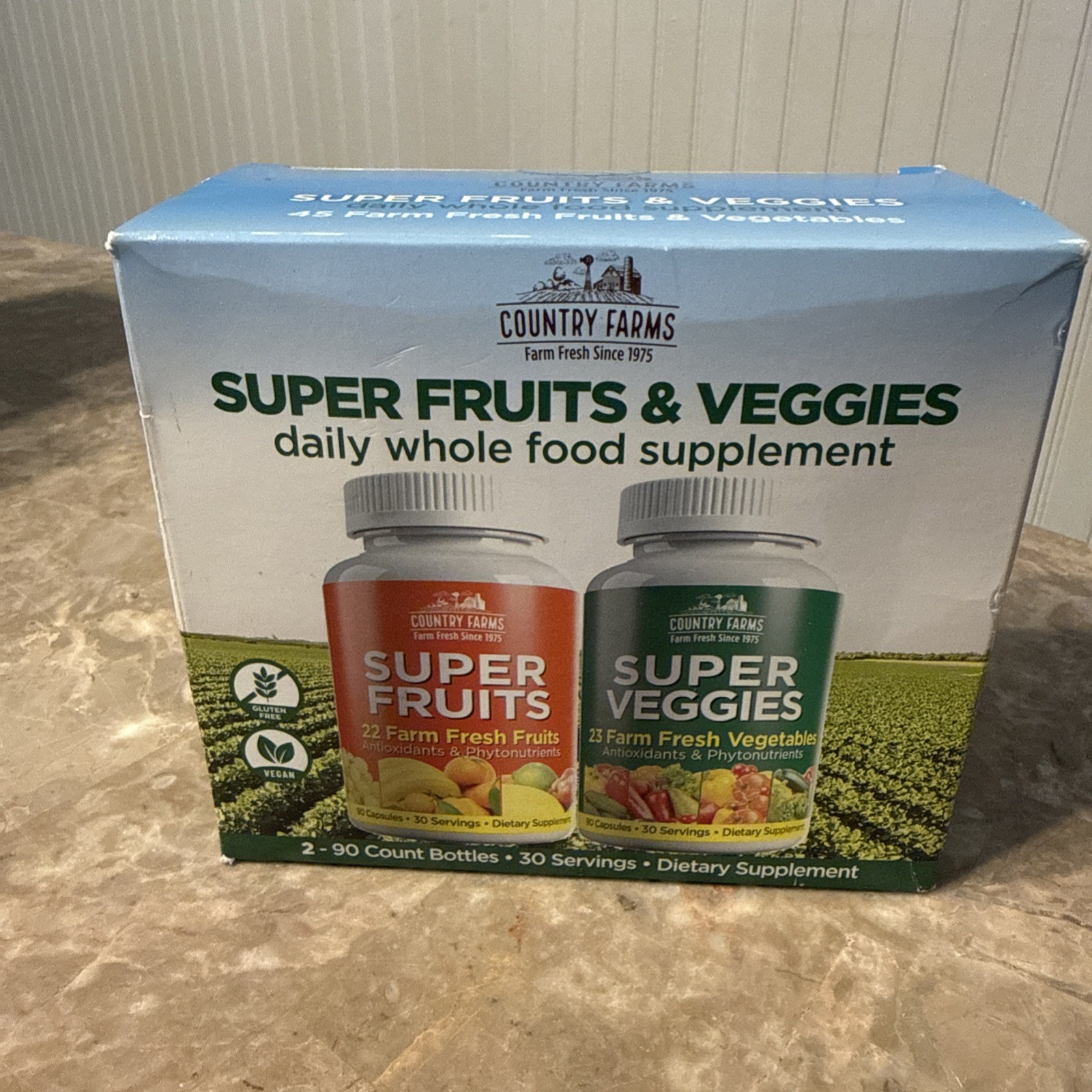 COUNTRY FARMS ~ Super Fruits & Veggies ~ DAILY WHOLE FOOD SUPPLEMENTS Exp 10/26