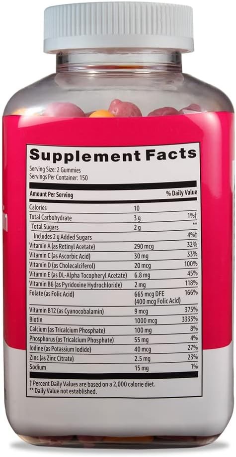 Amazon Basics Women’s Multivitamin, 300 Gummies (150 300 Count (Pack of 1)