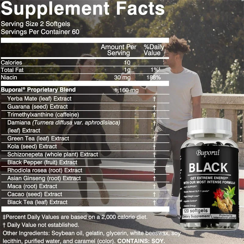 Black 120pcs – Regulates Appetite, Energy, Weight Management, Metabolism