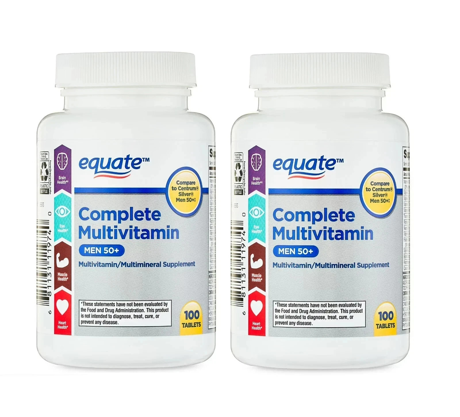 Equate Complete Multivitamin/Multimineral Supplement Tablets, 2 pack , 200 Count