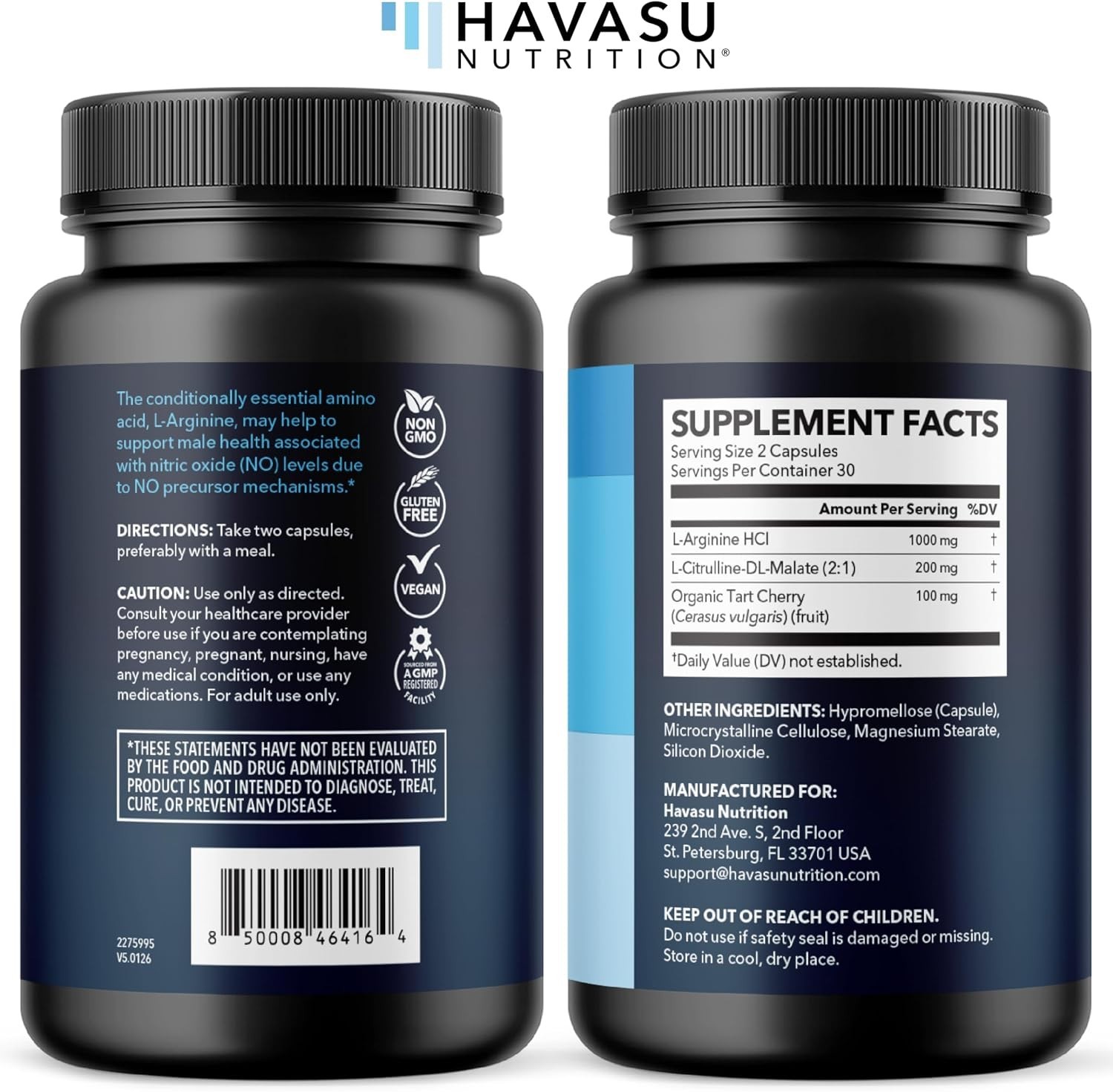 Energy Management with L-Arginine & L-Citrulline – 60 Non-GMO Capsules