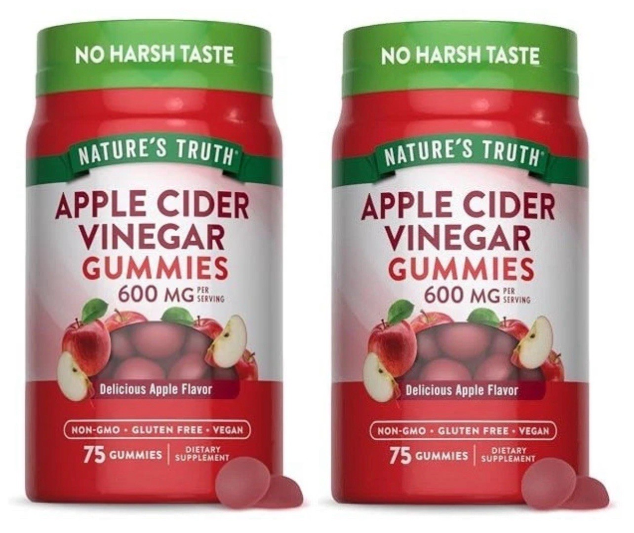 2 Pack Nature’s Truth Apple Cider Vinegar Vegan 150 Gummies (2×75) 600mg Exp2027