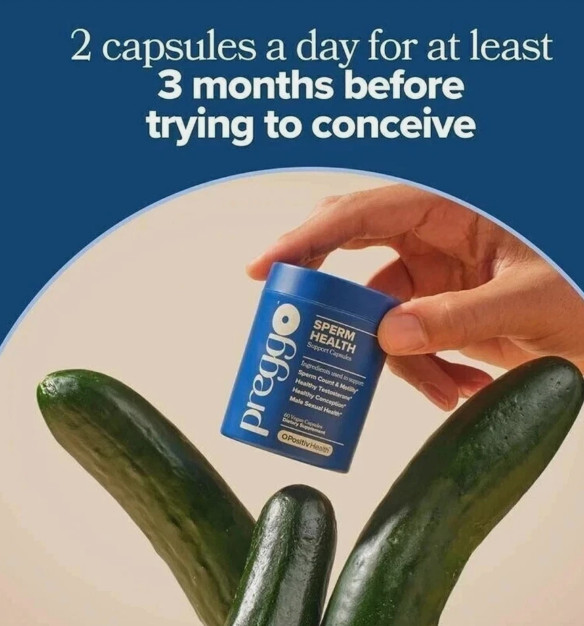 Preggo Sperm Health Capsules for Men for Sperm Count and Motility, 60 Vegan Caps