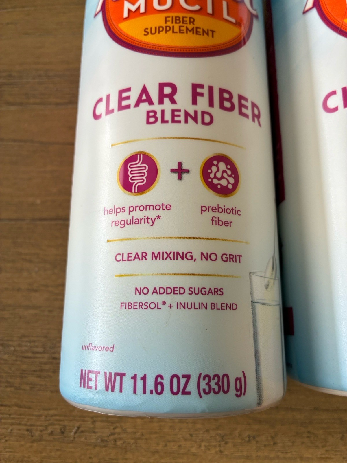 2 Metamucil Fiber Supplement Unflavored Clear Mixing Powder No Sugar Exp: 01-28