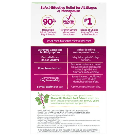 NEW! Estroven Complete Multi-Symptom Menopause Relief, 84 Caplets, EXP 01/2028+