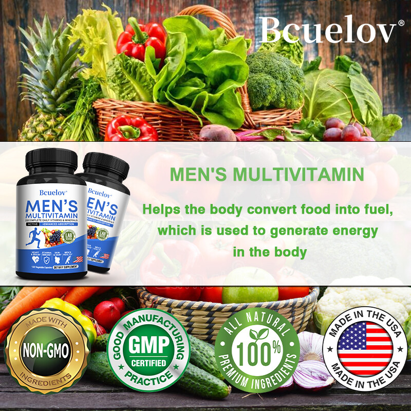 Men’S Daily Multivitamin Supplement Vitamins Minerals Enhances Energy 120 Pills