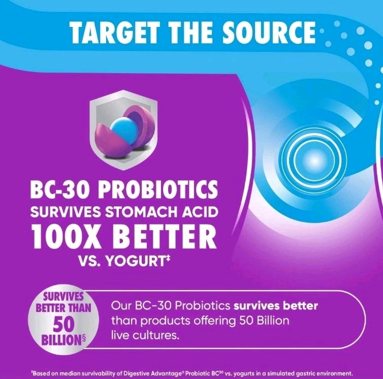 Digestive Advantage Daily Probiotics Immune Support & Gut Health 60 Capsule 1/27