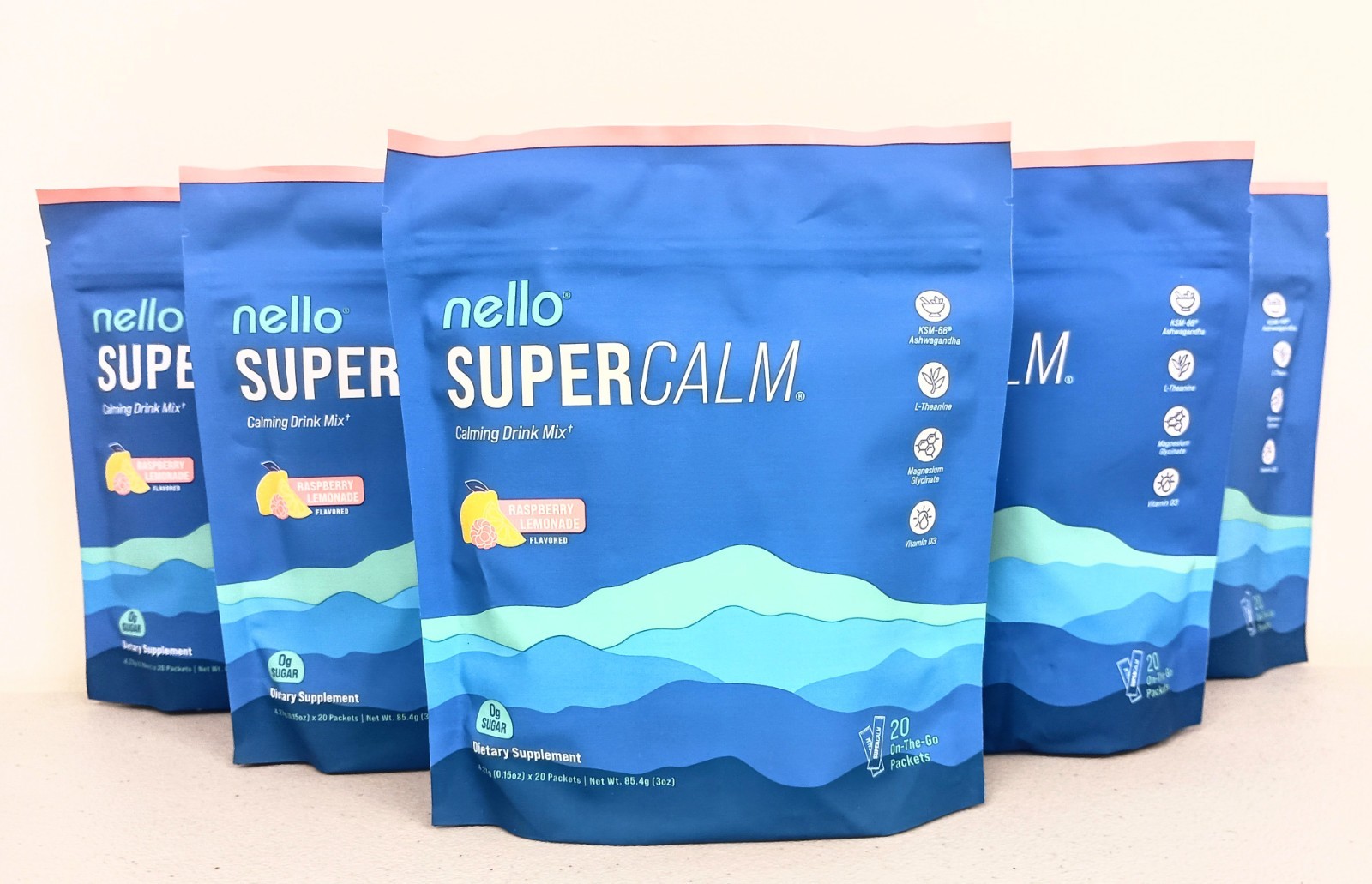 6 Pack Nello Supercalm Super Calm Drink Mix Raspberry Lemonade BB 02/2027