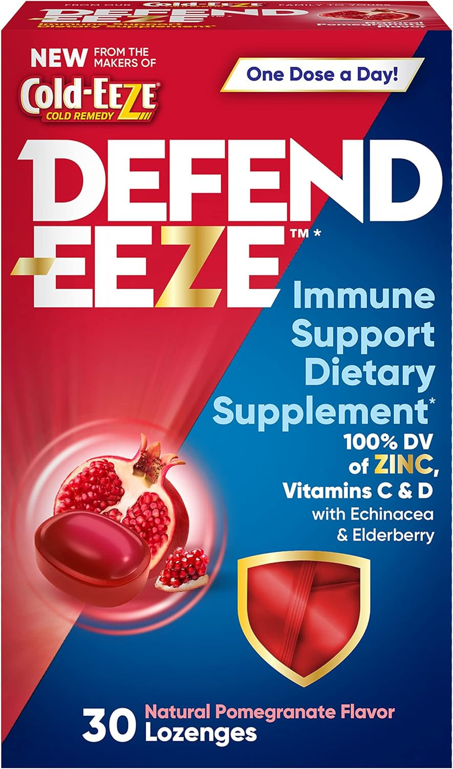 Defend-Eeze Immune Support Dietary Supplement Lozenges, 100% Daily Value of Zinc