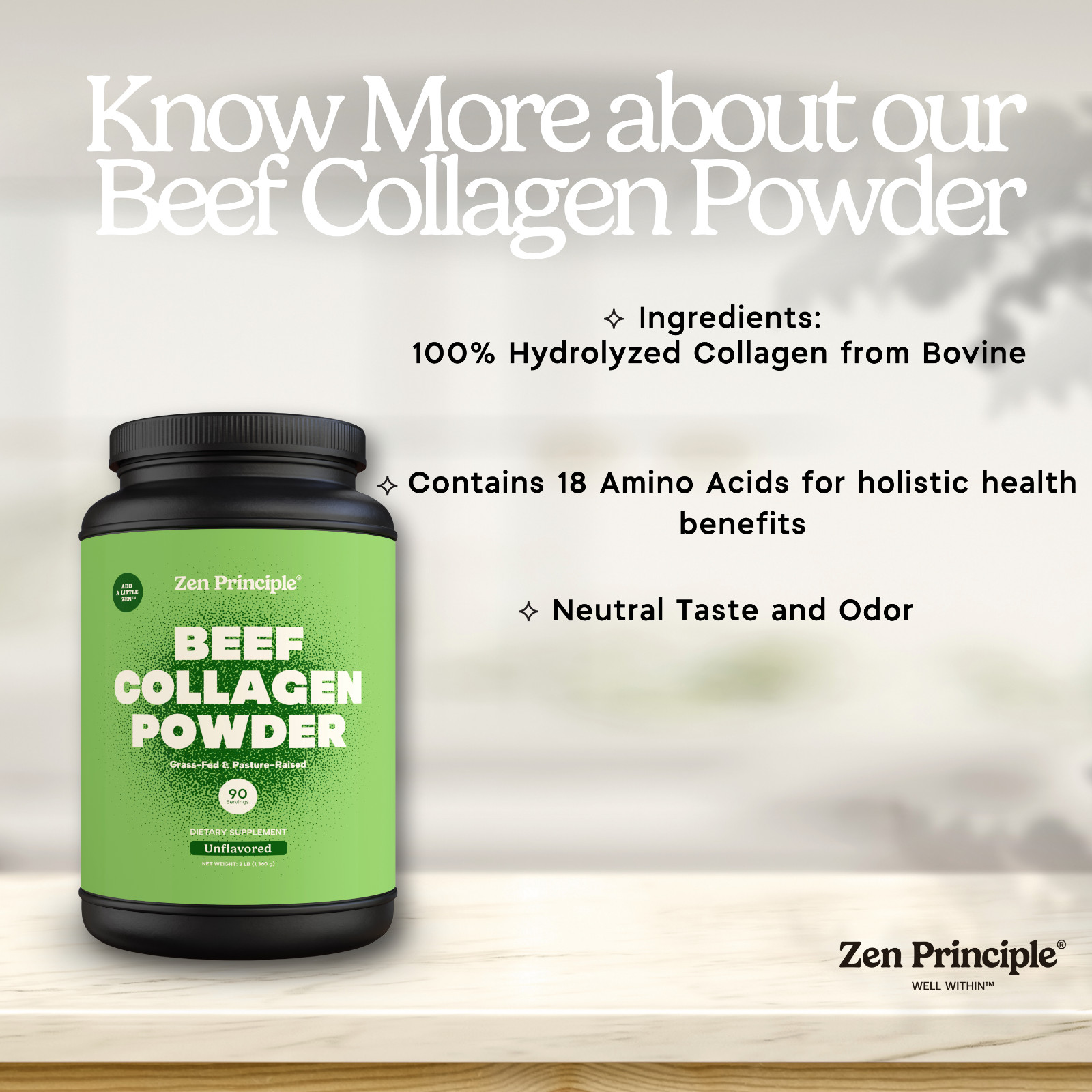 Grass-Fed Collagen Peptides Hydrolyzed 3 lb