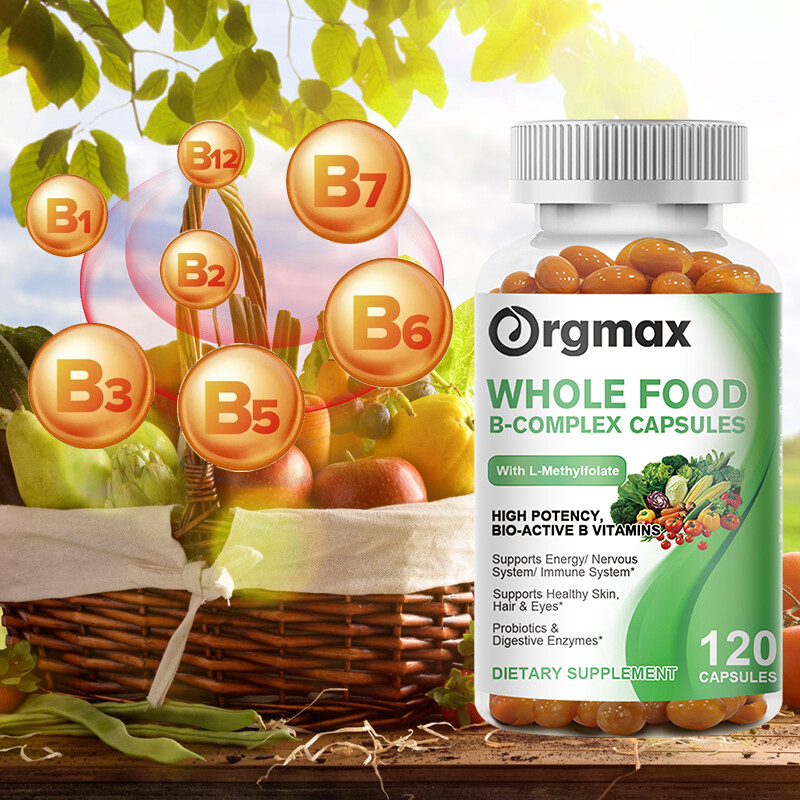 Vitamin B Complex 120Capsules Vitamin b12 D3+K2 &Calcium,Immune Support