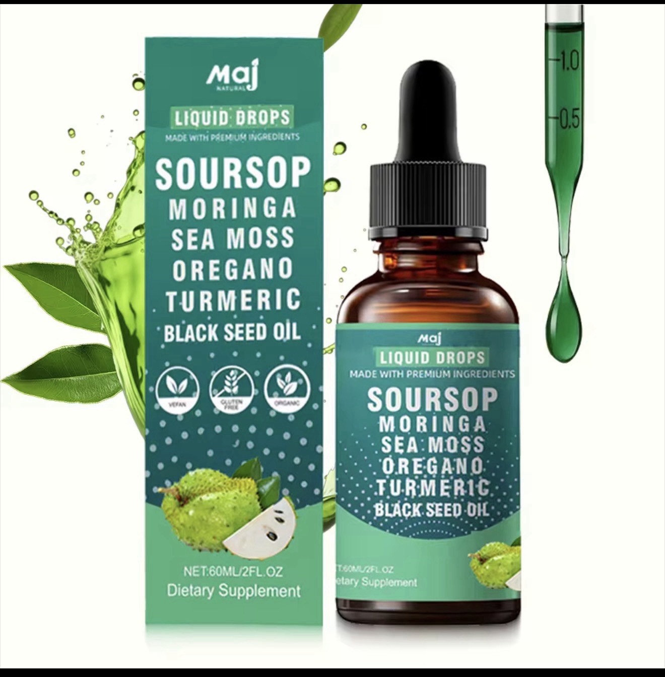 Soursop Multivitamin Liquid Drops, Bitters 2 Fl Oz (Pack of 1)
