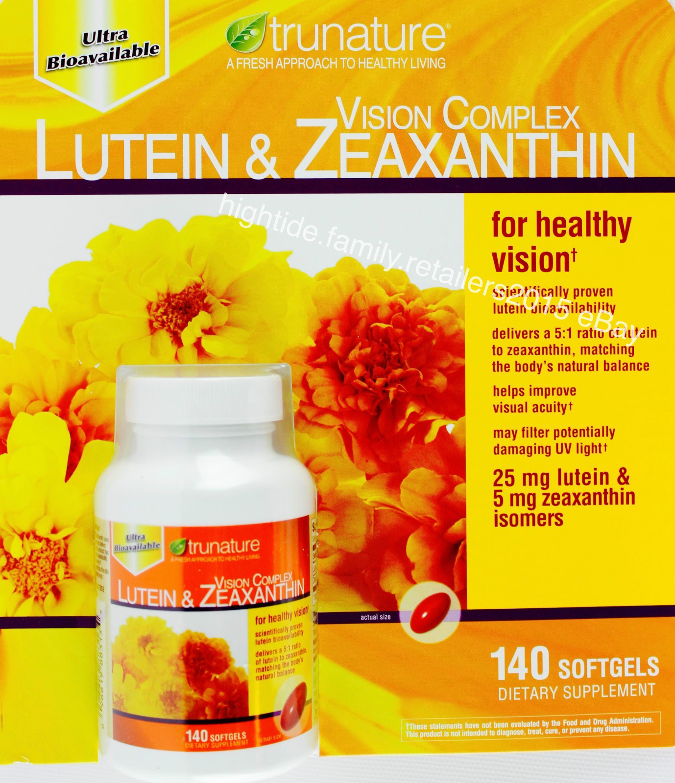 trunature Vision Complex Lutein 25mg & Zeaxanthin 5mg, 140, 280 or 420 Softgels