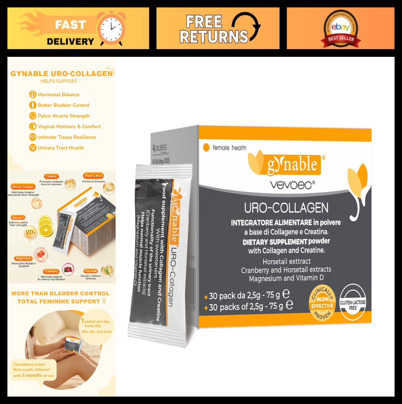 Bladder Control Supplements for Women – UroCollagen Powder for Pelvic Floor Stre