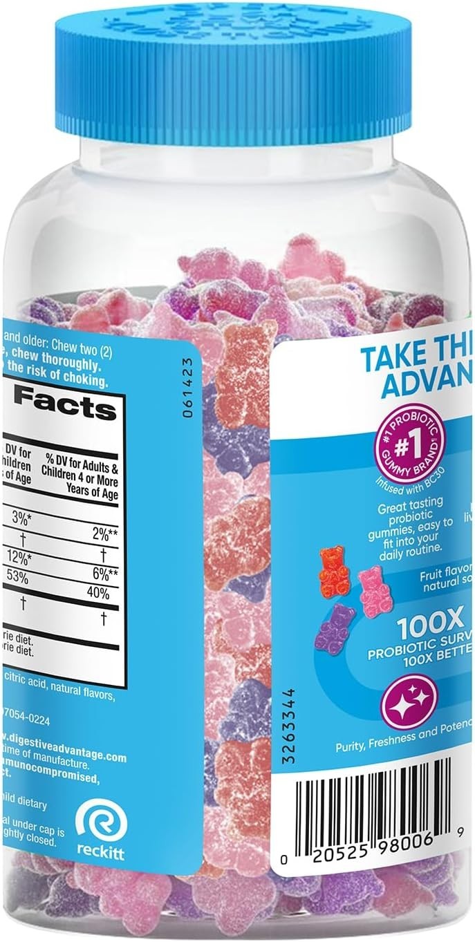 Digestive Advantage Daily Probiotic Gummies for Digestive & Gut Health *2 Pack*