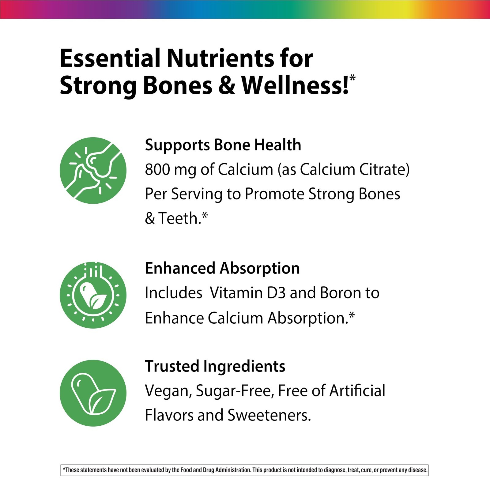 Calcium Citrate Mini Tablets 120 Count | Vegan D3, Boron & Nutrients | Superior
