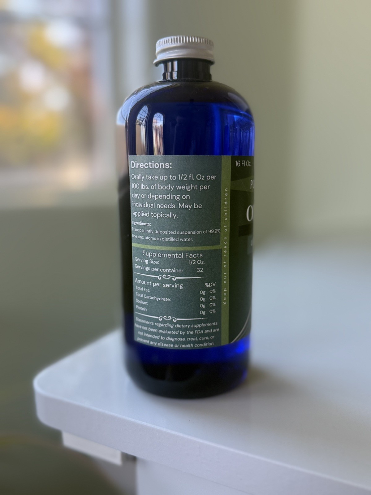 Bioactive Colloidal Zinc 16 O z. 240 PPM by Silver Mtn Minerals. Free Shipping!