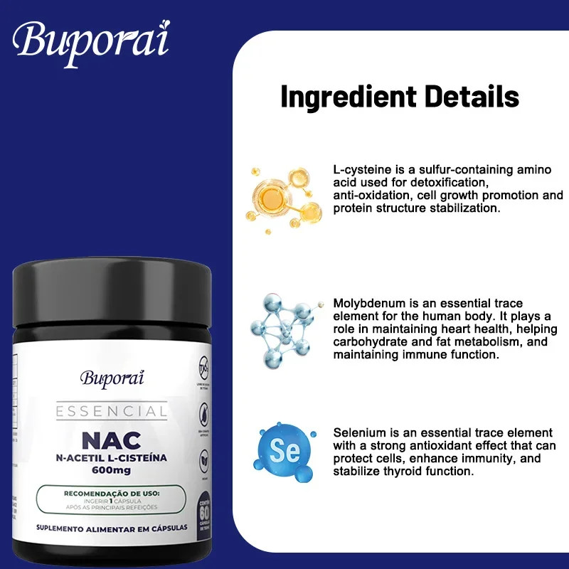 NAC 120pcs, Kidney and Liver Cleansing,Detoxification,Support Respiratory Health