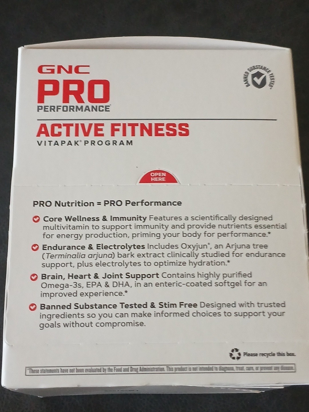 GNC Pro Performance Active Fitness Vitapak Multivitiman (Best By:06/2026)