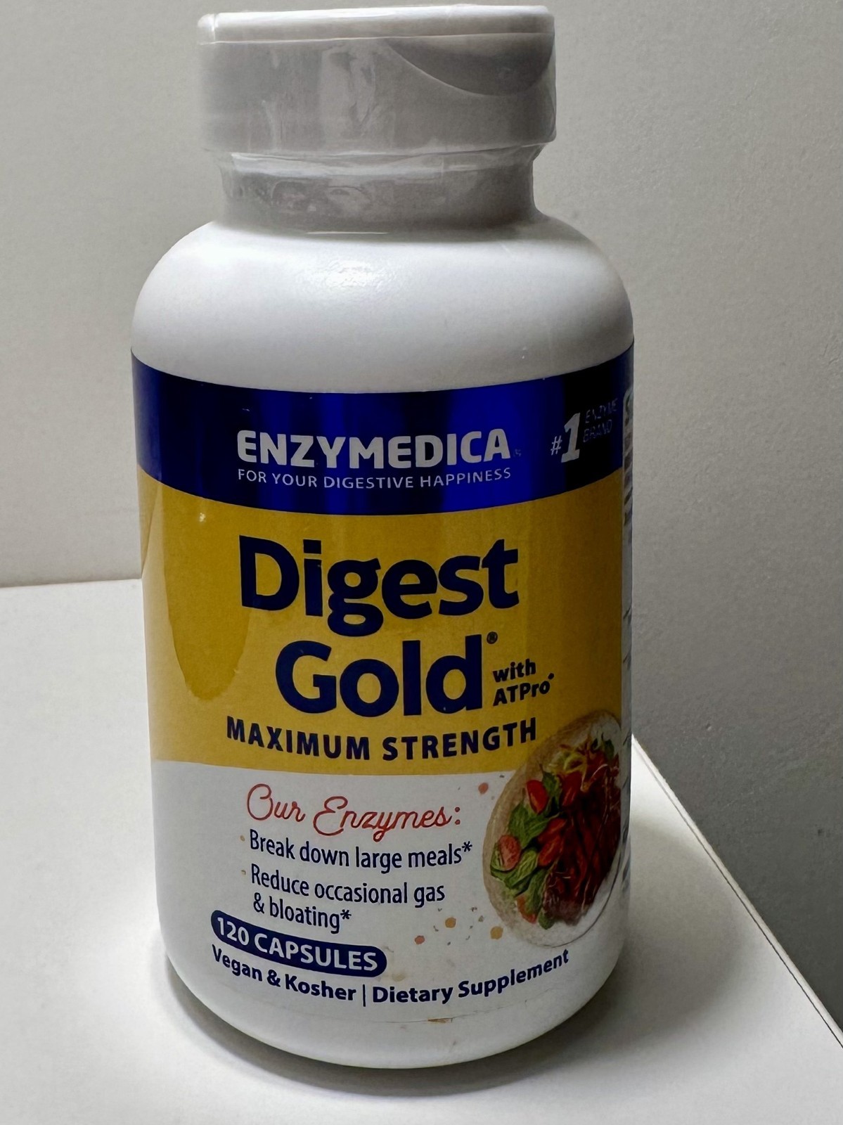 Enzymedica Digest Gold + ATPro 120 Count Maximum Strength *NEW Sealed* Exp 10/26