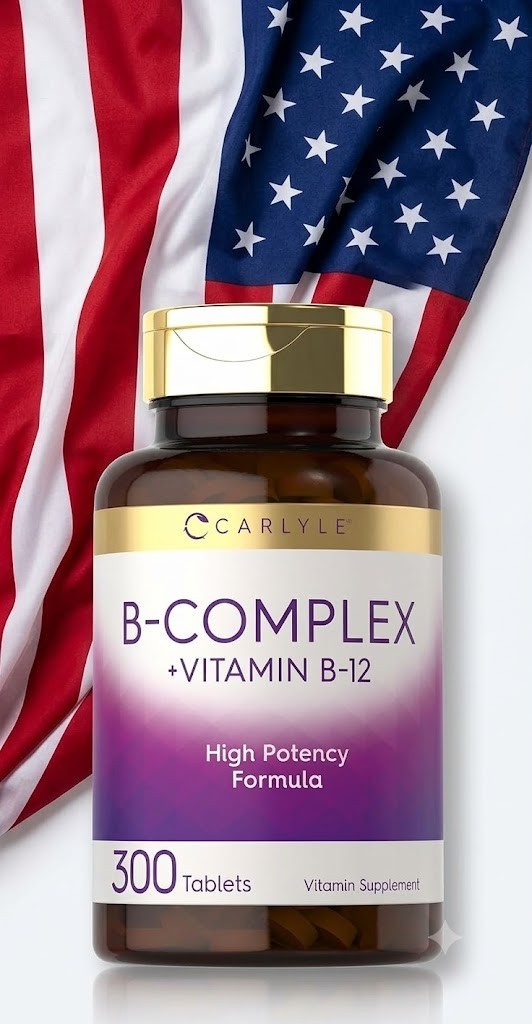 B Complex Vitamin B12 300 Tablets High Potency Energy Metabolism Vegetarian Non