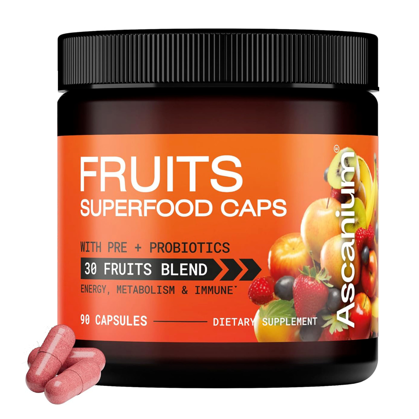 Fruit Supplements 30 Whole Fruit Blend Natures Superfood Energy Immune 90 Count