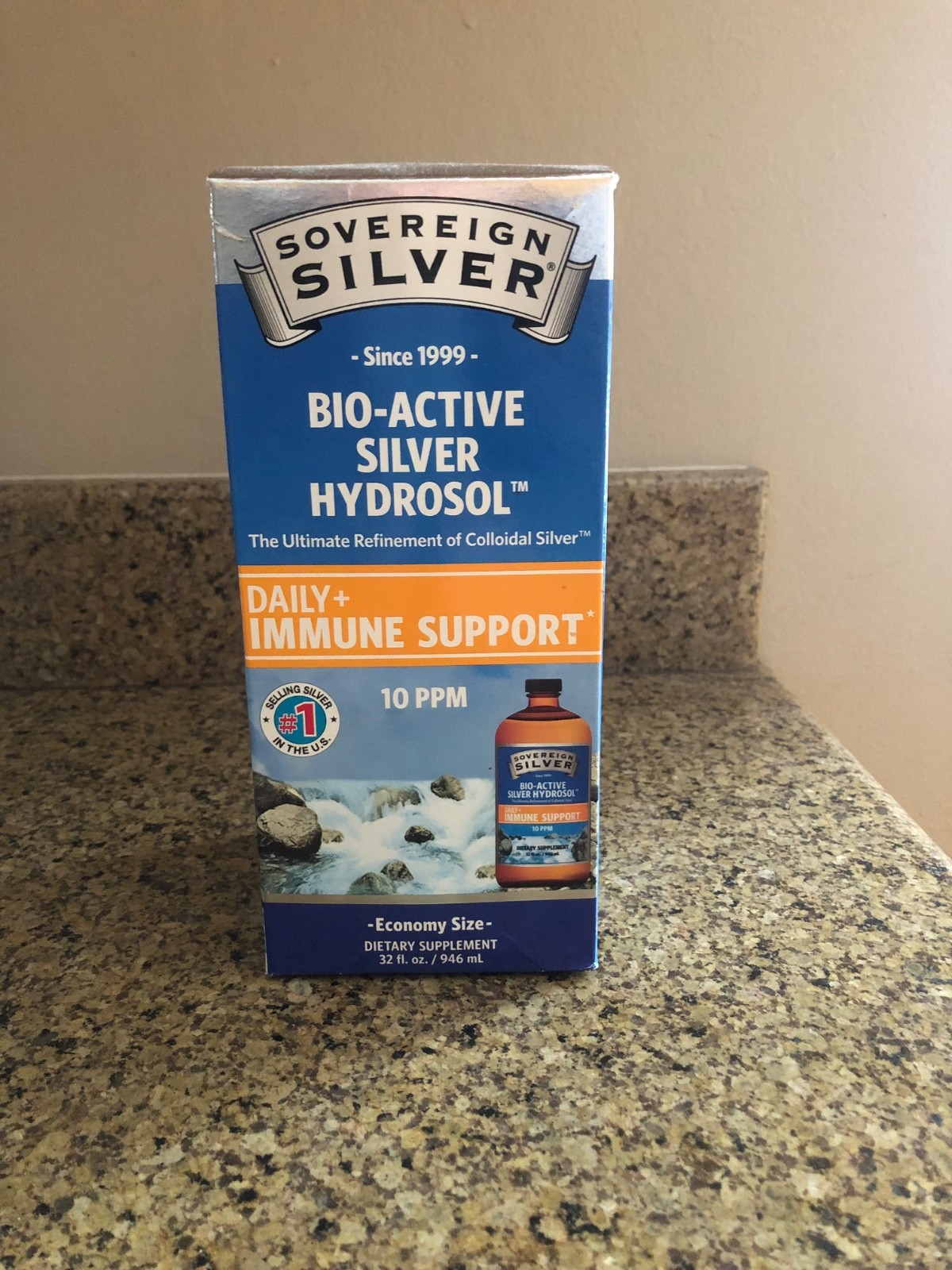 Sovereign Silver Bio-Active Silver Hydrosol 10 ppm 32 fl. oz. – Brand New Sealed