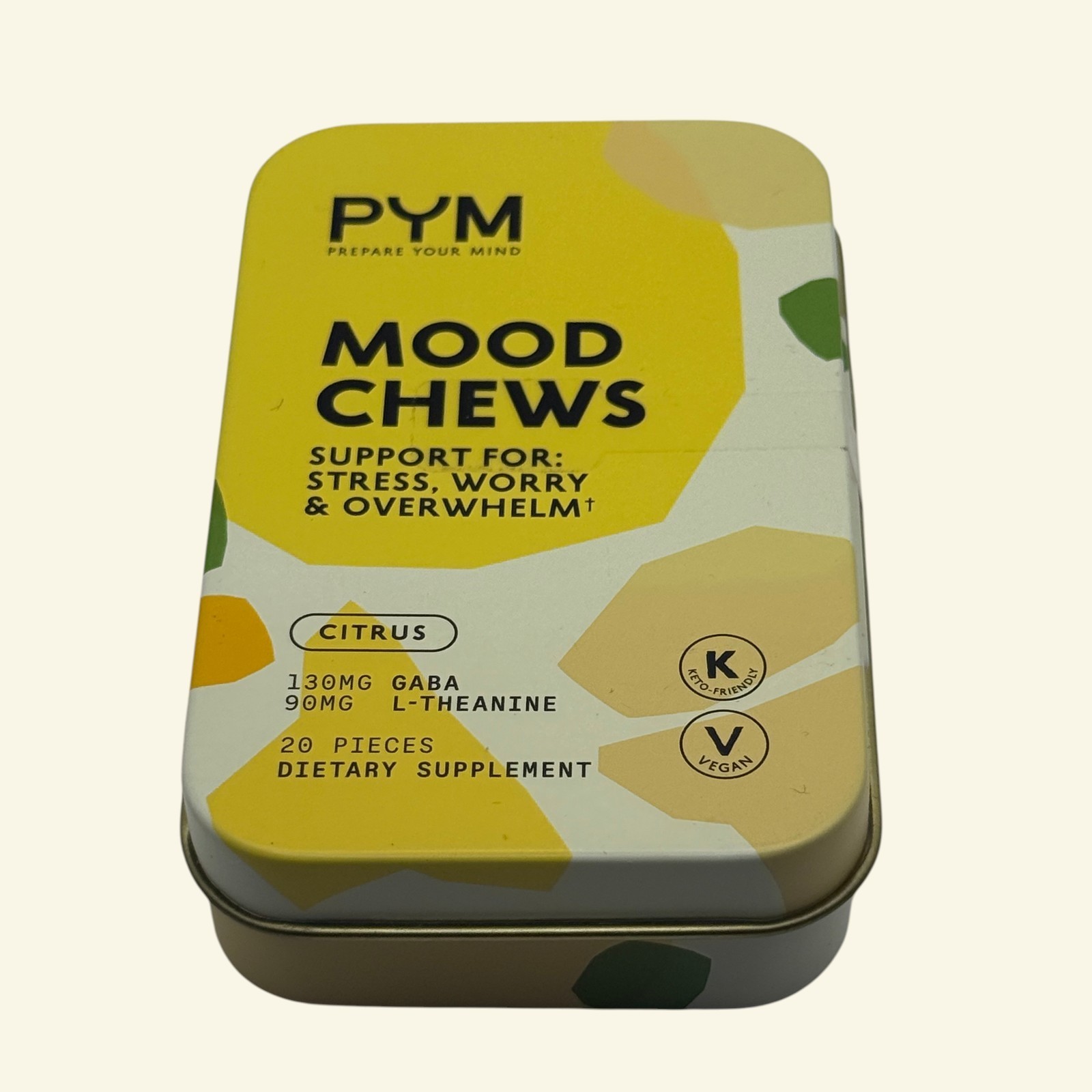 PYM Citrus Mood Chews Support for Stress, Worry Overwhelm, 20 Count | 130mg …