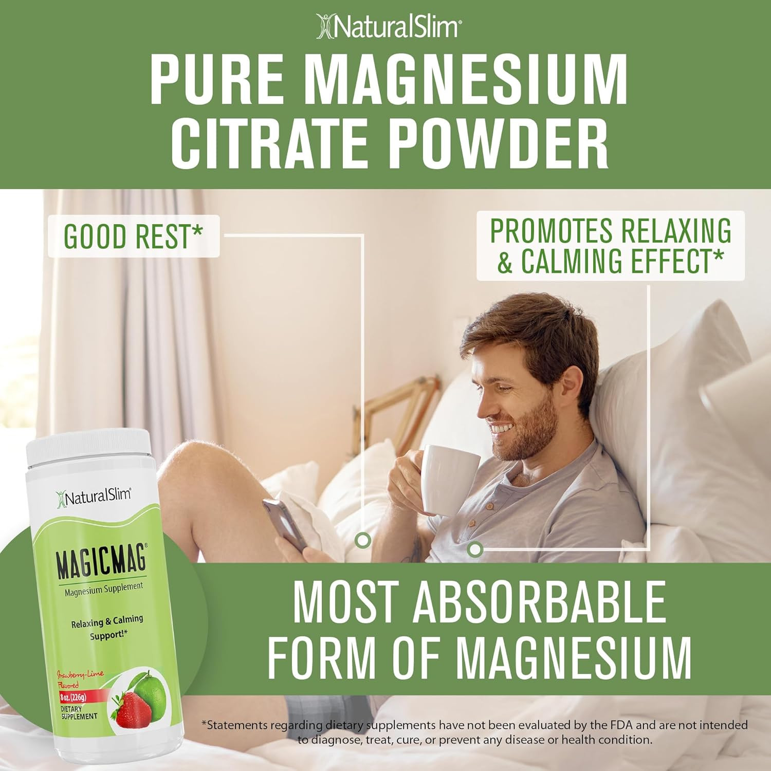 NaturalSlim Magicmag Pure Magnesium Citrate Powder – 8 Ounce (Pack of 1)