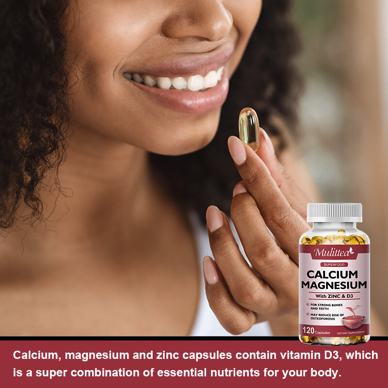 Calcium Magnesium Zinc D3 Complex Capsules Bone Muscle Immune Support 120pc