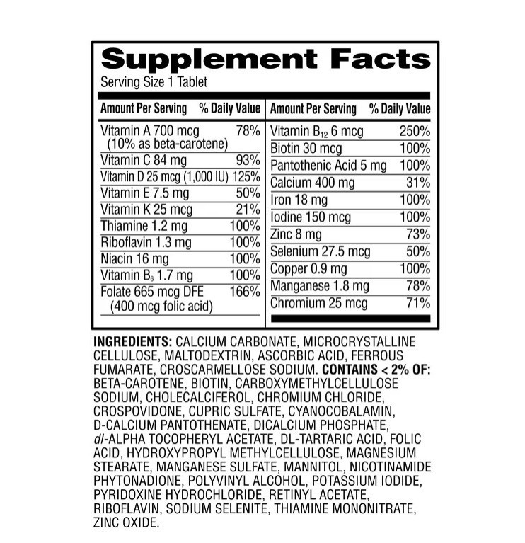 2 PACK Equate One Daily Women’S Tablets Multivitamin/Multimineral Supplement