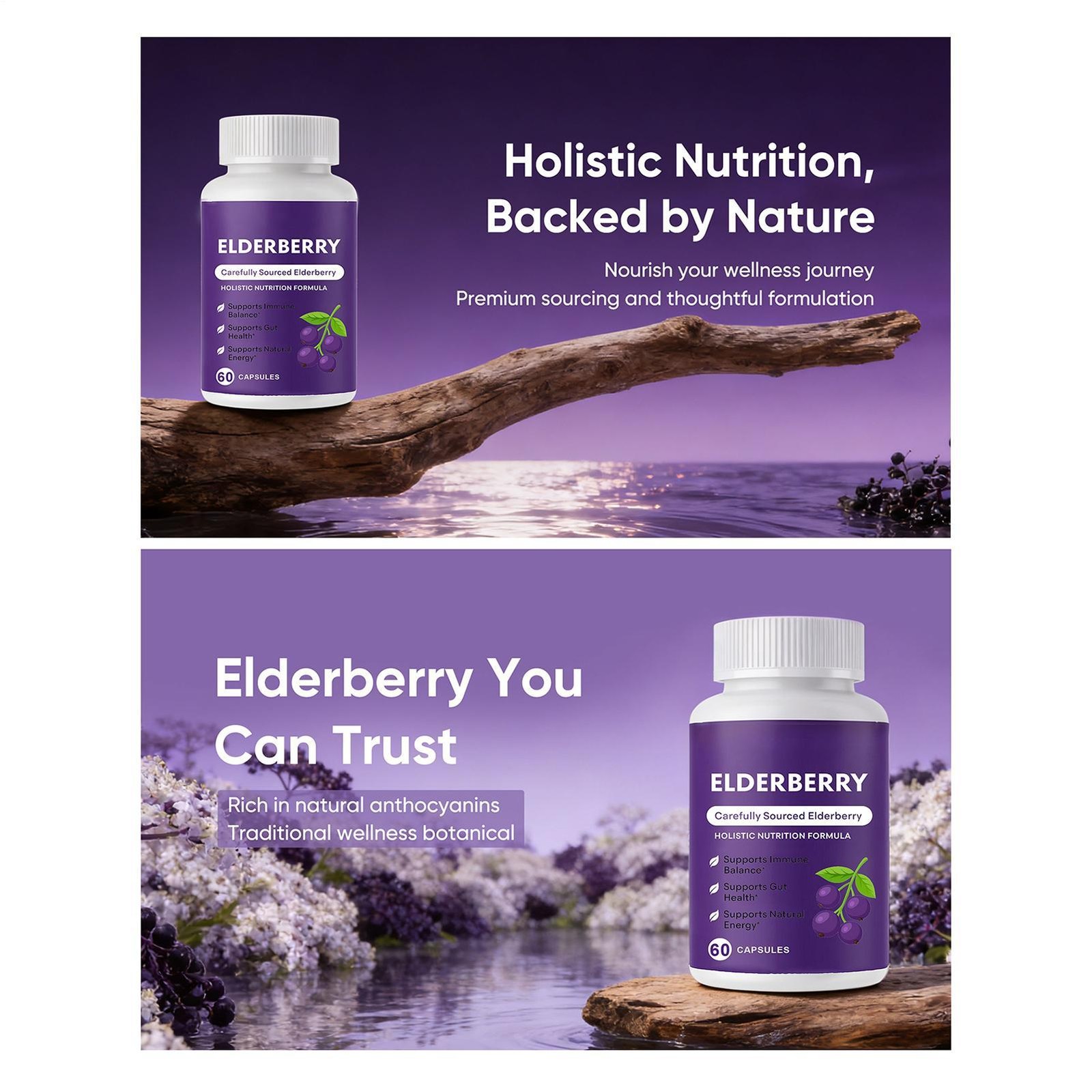 Support Elderberry Gut Elvera Complex – Organic Black Elderberry Soft Capsules