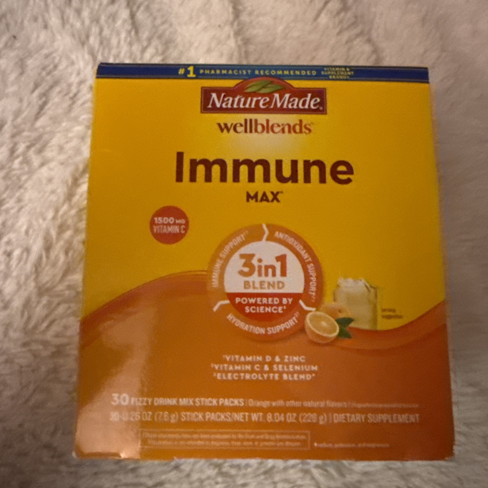 Wellblends™, Immune Max Orange, 30 Stick Packs, 0.26 oz (7.6 g) Each Exp 02/2027