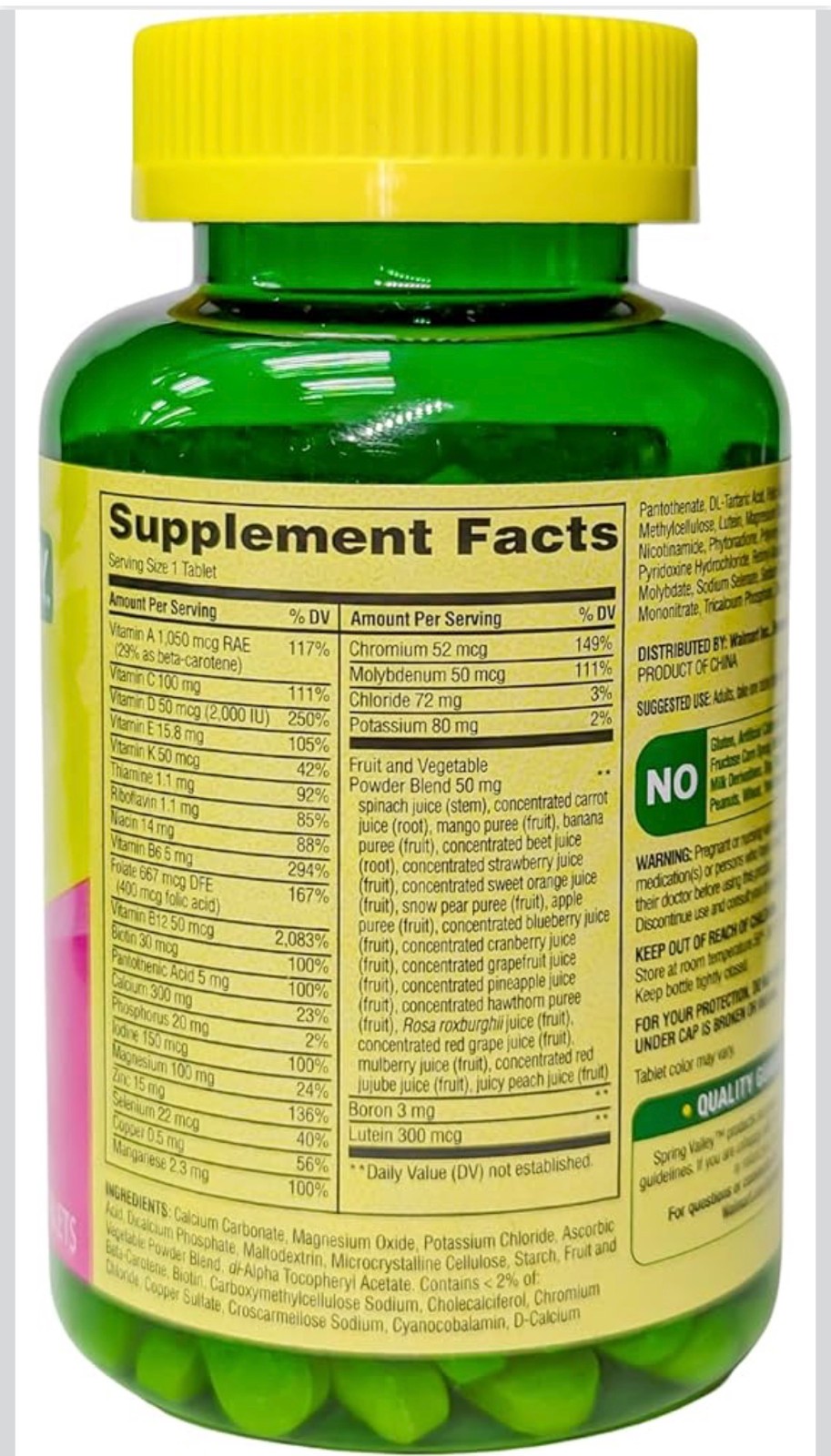 Spring Valley Women’s 50+ Multi with Fruits & Vegetables – 3 Pack (Exp 02/2026)