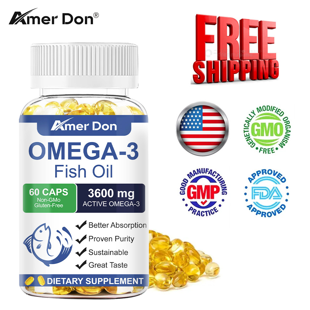 Omega 3 Fish Oil Capsules 3x Strength 3600mg EPA & DHA, Highest Potency