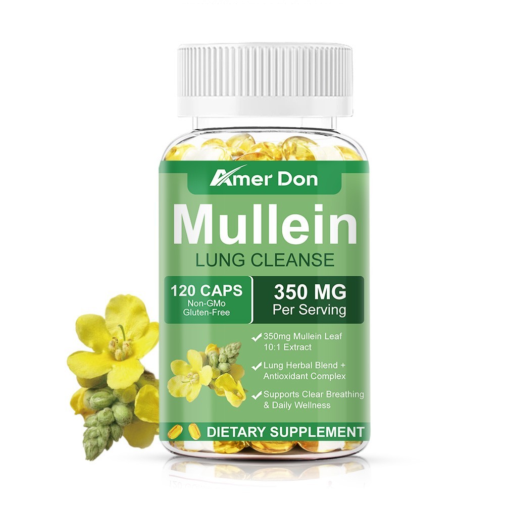 15-in-1 Mullein Leaf Capsules | 3500mg | 60/120 Count | Support Lung Cleanse