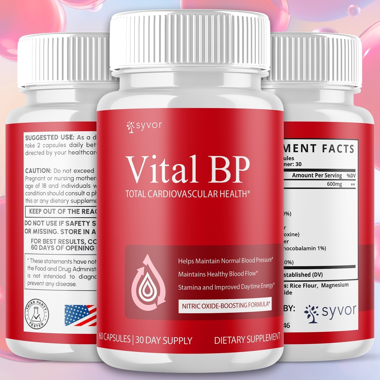 (1-5 Pack)Vital BP Advanced Blood Support Vitamin Formula VitalBP 60 Capsules.US